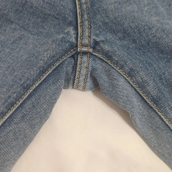 Nasty Gal Work Slit Out High-Waisted Straight-Leg Jeans, Color Med Wash Size 14 - Picture 6 of 16